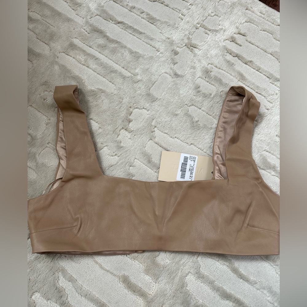 Faux leather top- MESHKI- NWT- size M